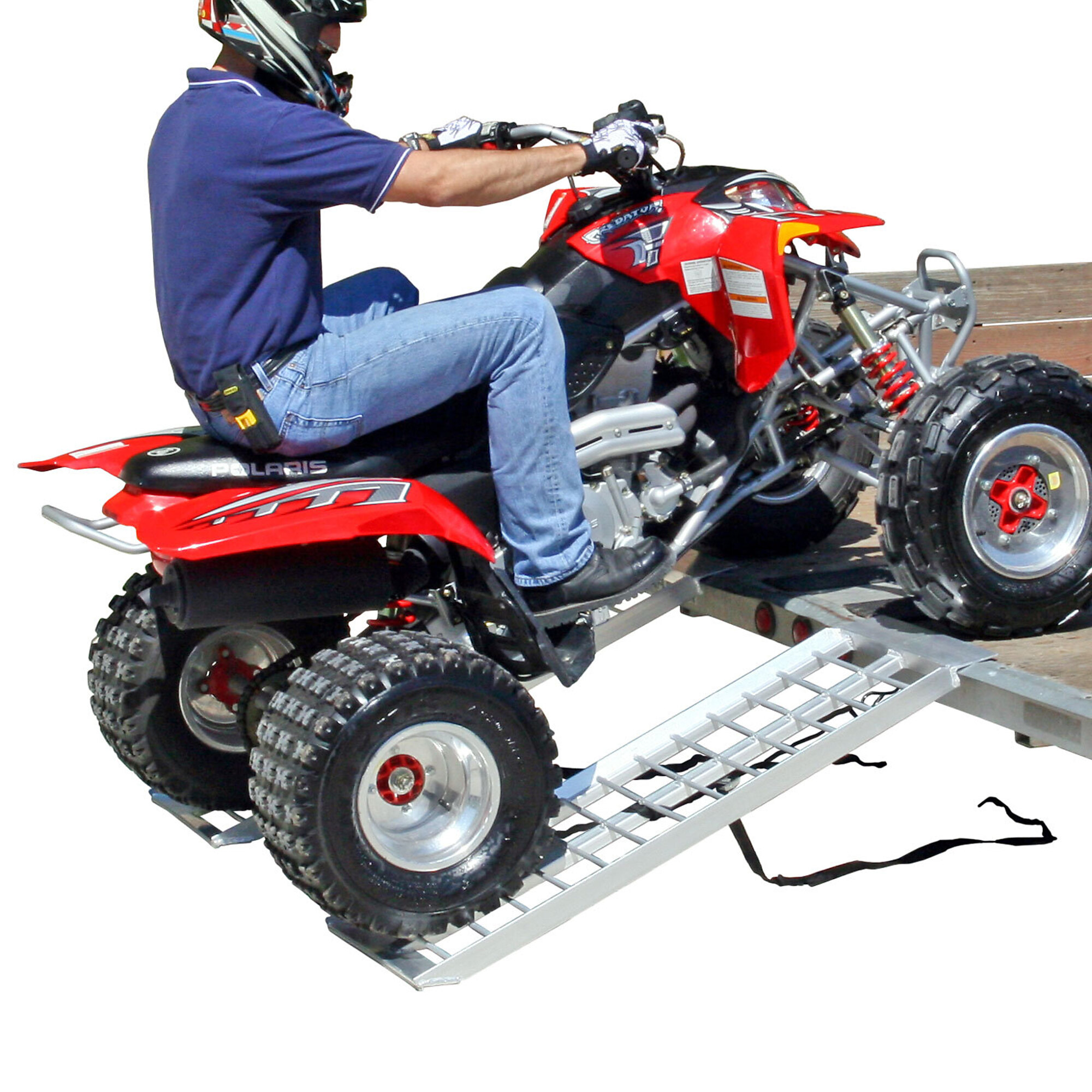 Black Widow, Alum. Straight Dual ATV Trailer Ramps - 4ft. Long, Max. Ramp Length 46.25 in, Surface Width 15.25 in, Capacity 2000 lb, Model# S-4816-2000-2